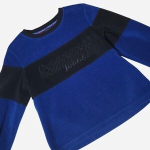 Plush Tommy Hilfiger blue and black fleece jumper